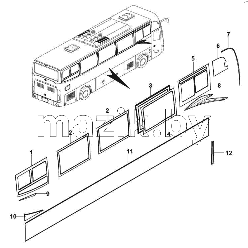  55-1513 Right side glass