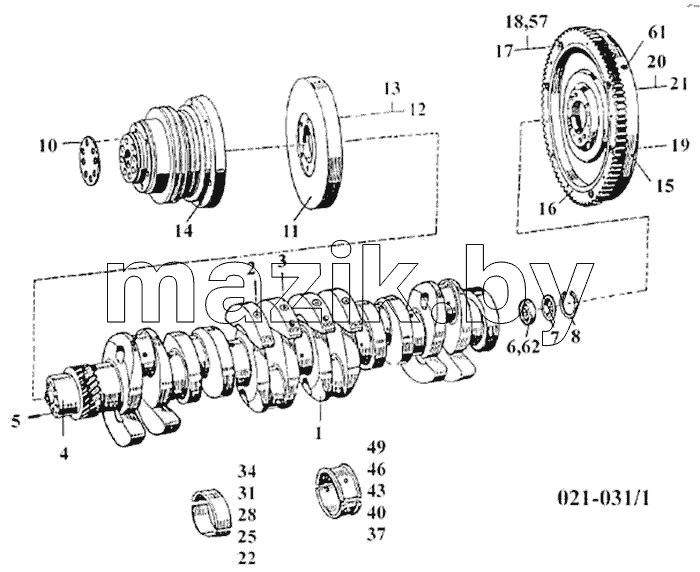 Коленчатый вал двигателя D10TSLL-160E2