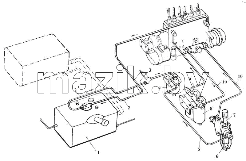 Трубопроводы топливные двигателя D10TSLL-160E2