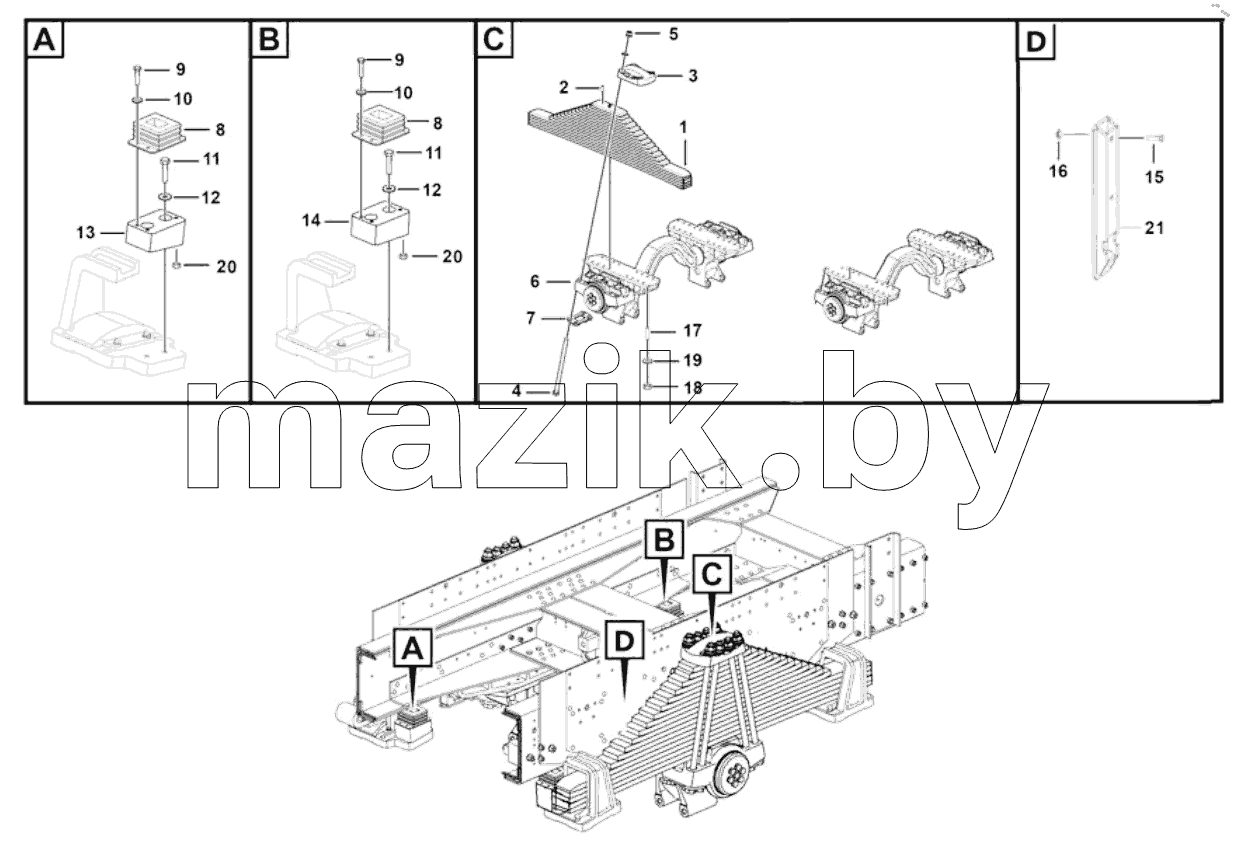  Rear leaf spring mounting assembly