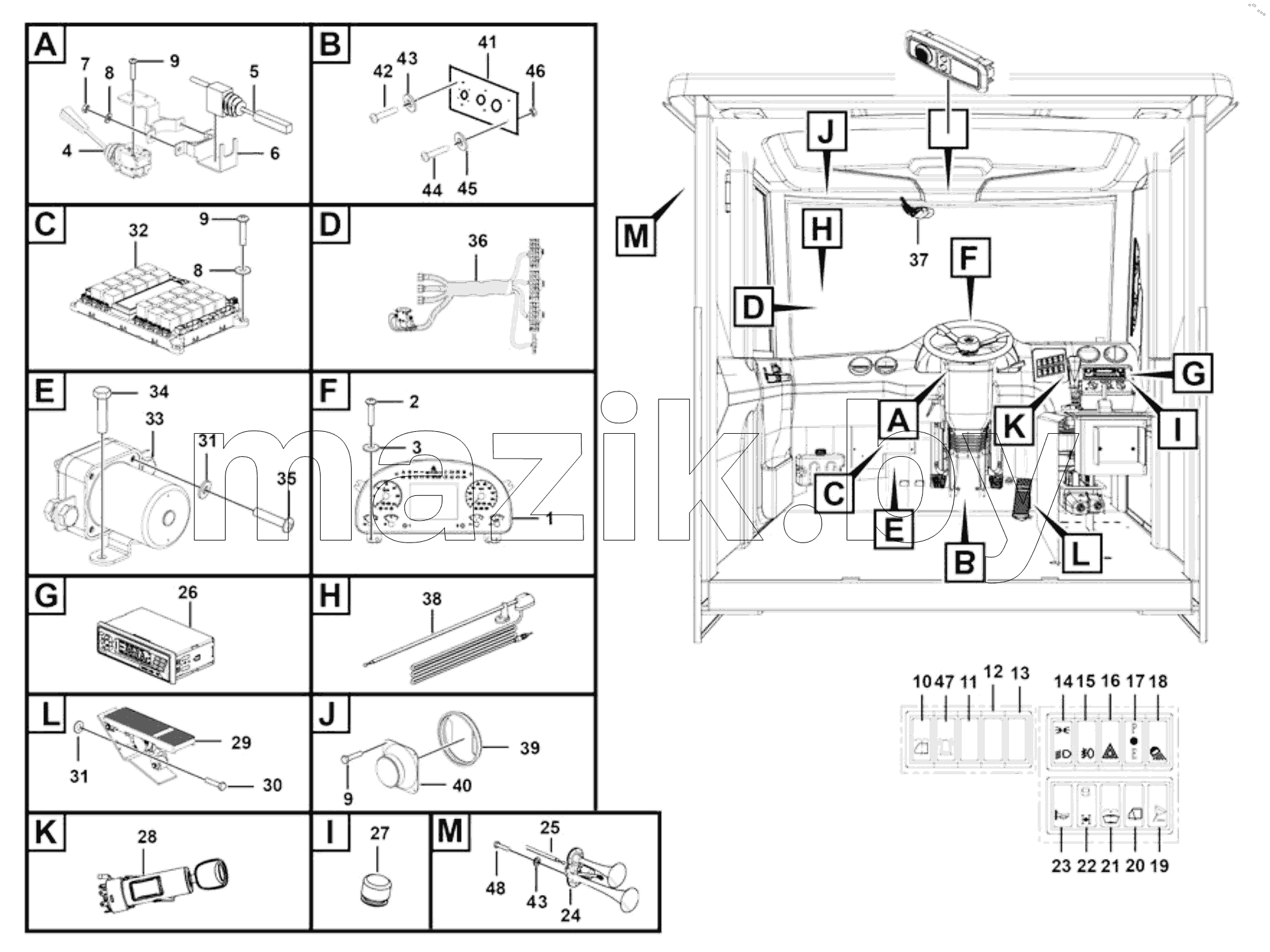  Cab electrical system assy