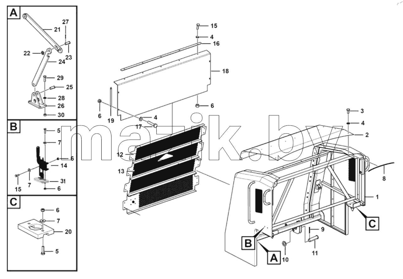  Hood mounting assy