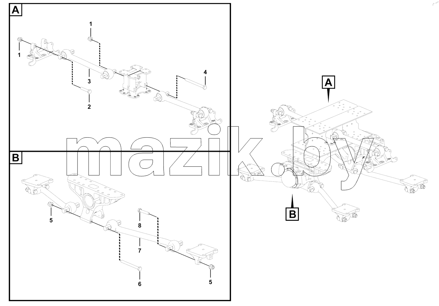  Rear thrust rod installation assy