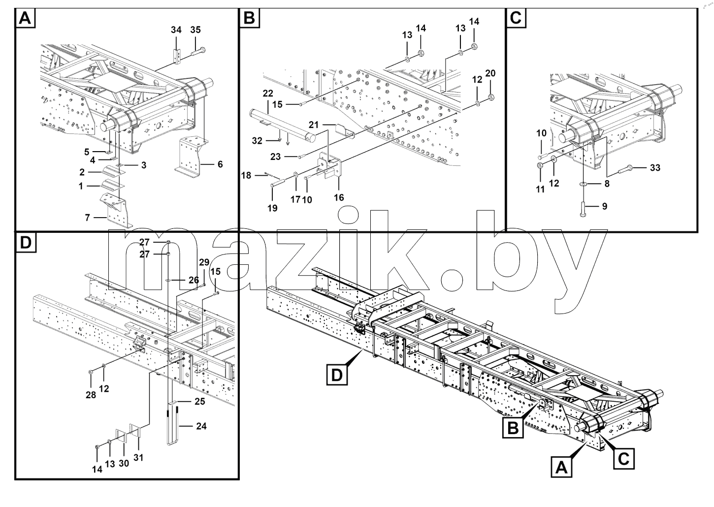  Main & sub frame connecting assy