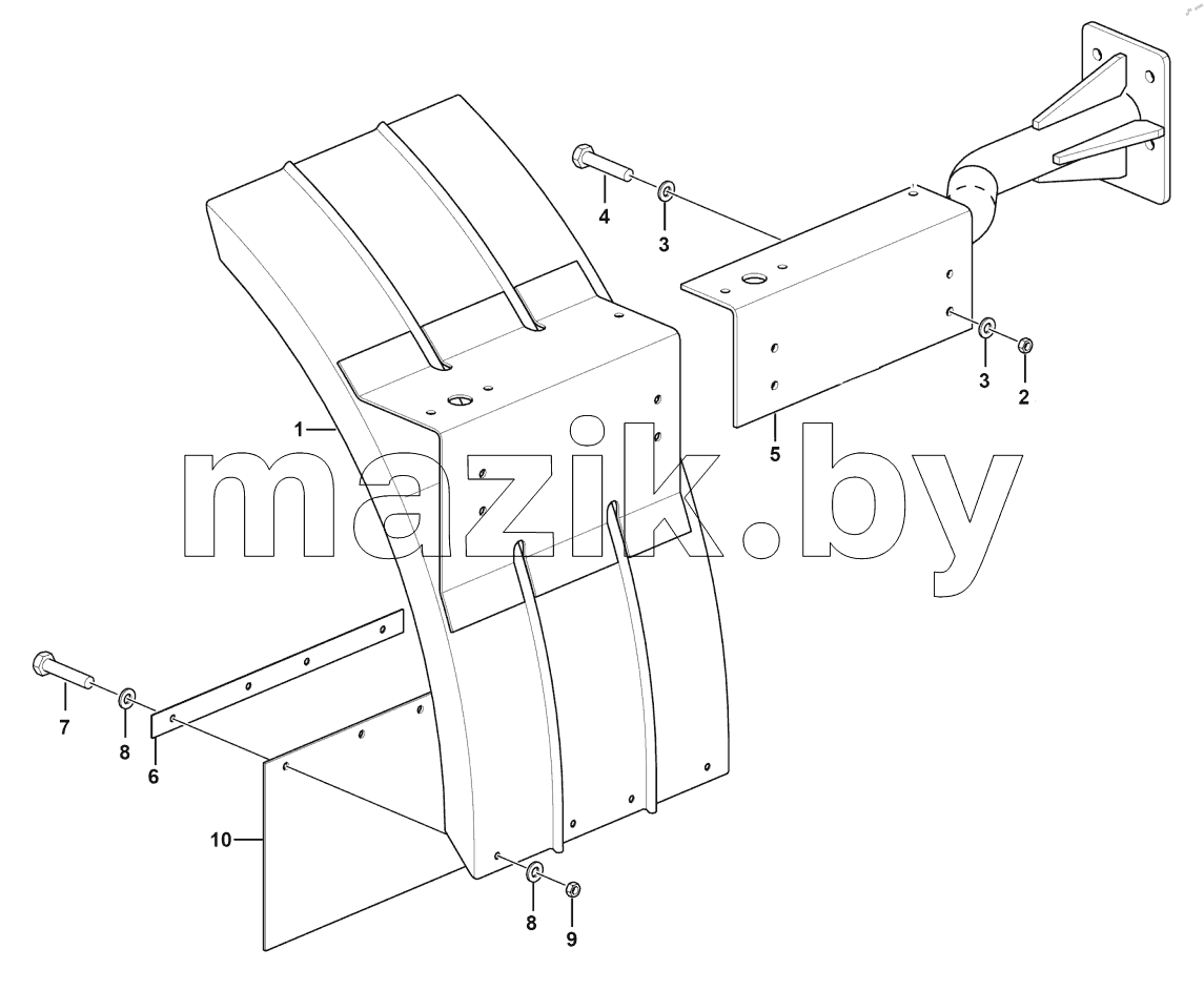  Left mudguard assy