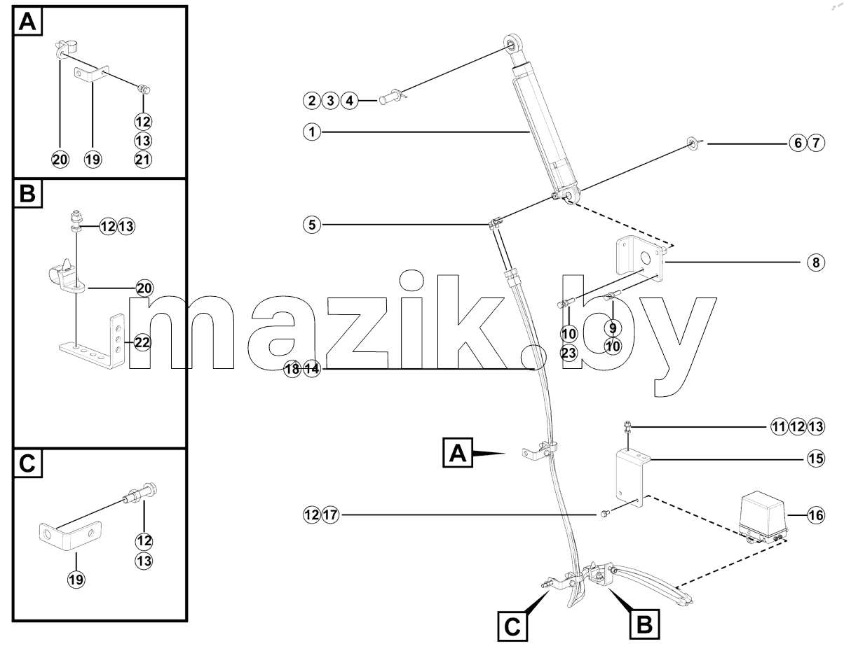 Cab tilt hyd assy