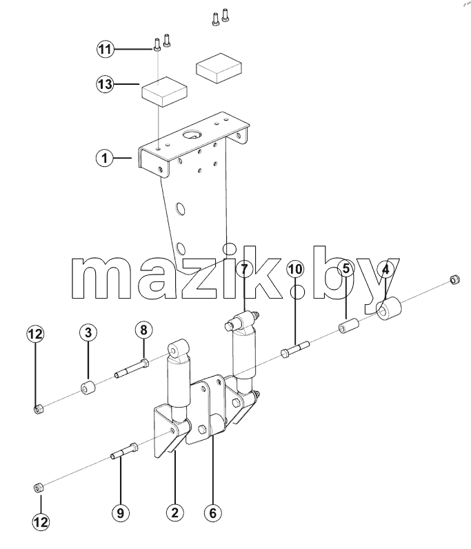  Left rear mounting assy