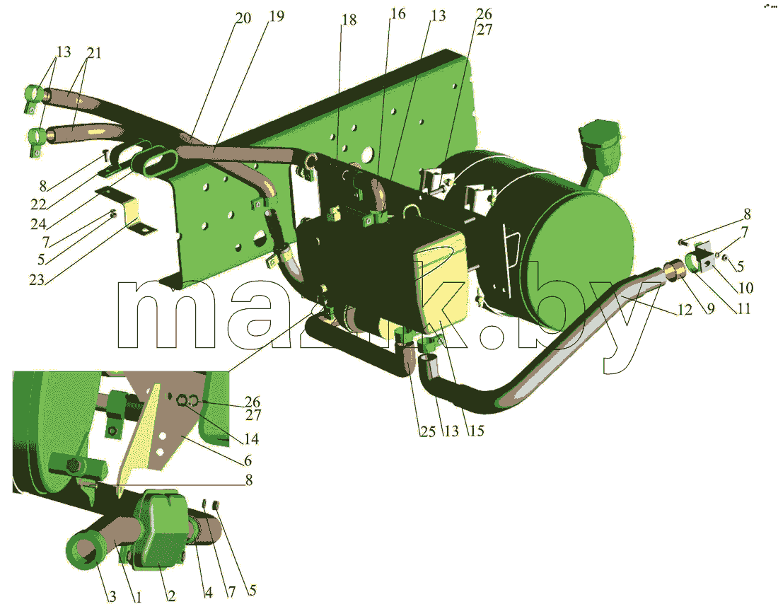 Установка подогревателя Hydronic 10. 437041-1015001
