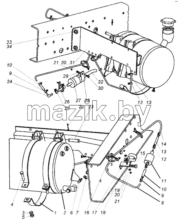 Топливопроводы питания подогревателя. Hydronic 10