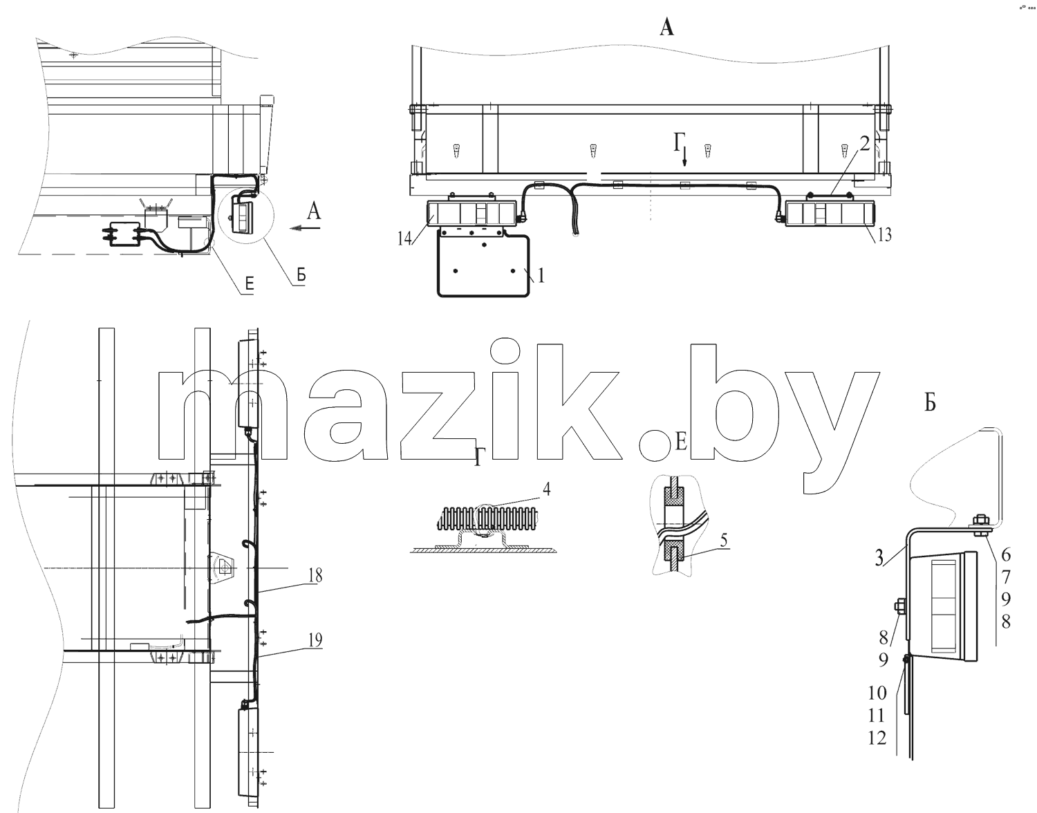 Установка задних фонарей P437041-3700009
