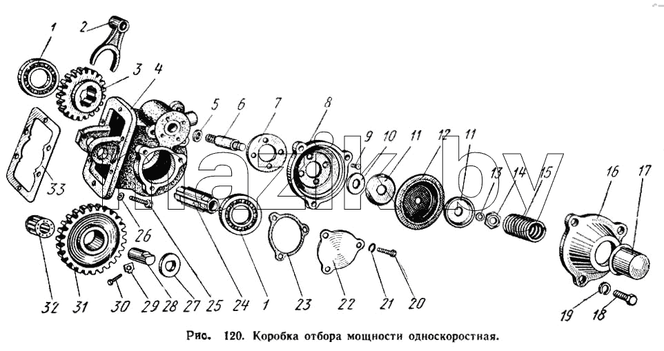 Коробка отбора мощности односкоростная