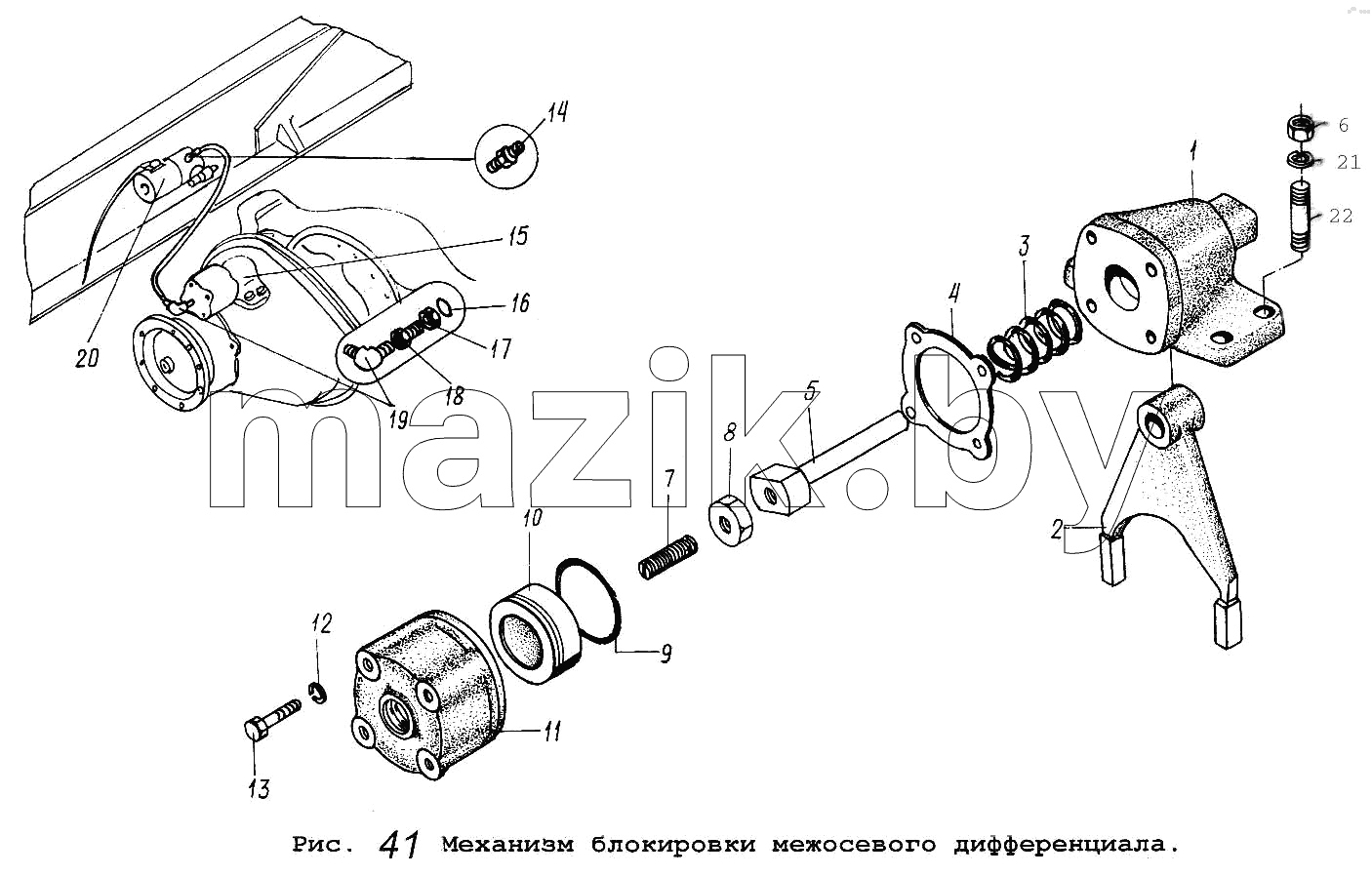 Механизм блокировки межосевого дифференциала
