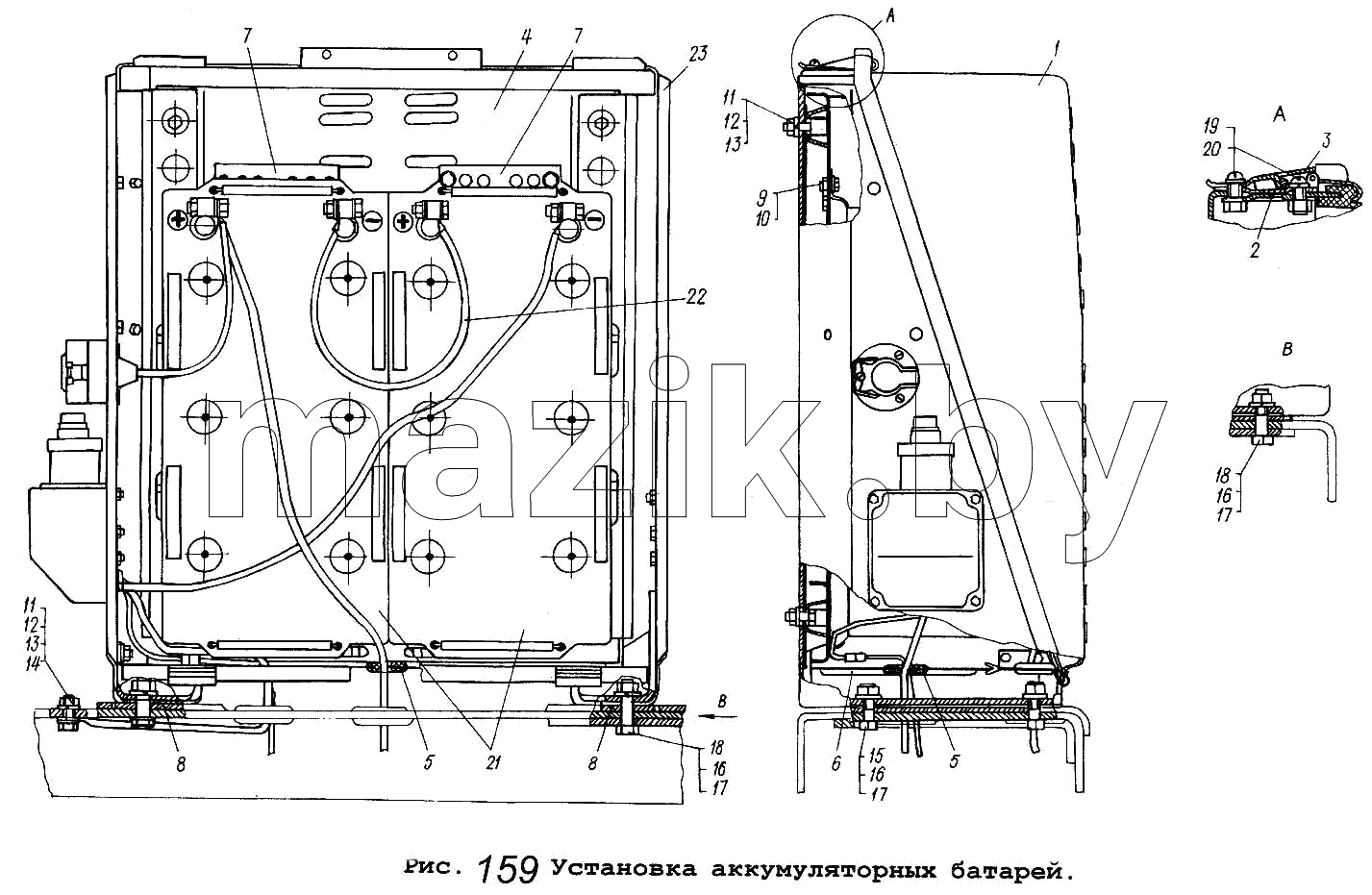 Установка аккумуляторных батарей