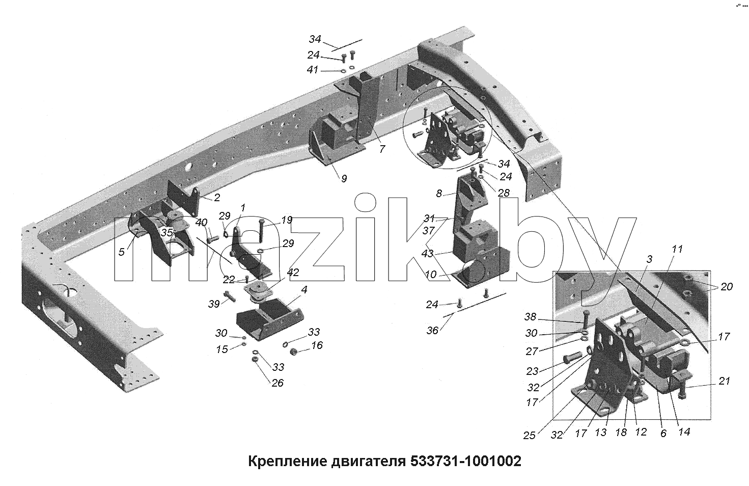 Крепление двигателя 533731-1001002