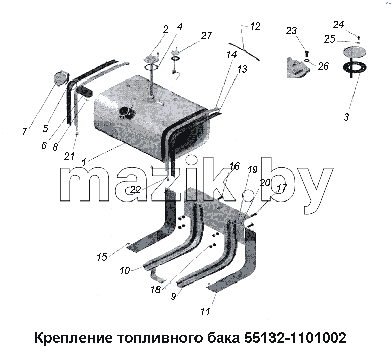Крепление топливного бака 555132-1101002