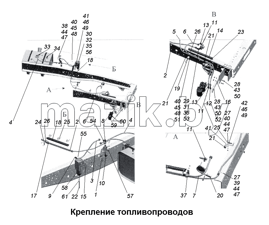 Крепление топливопроводов