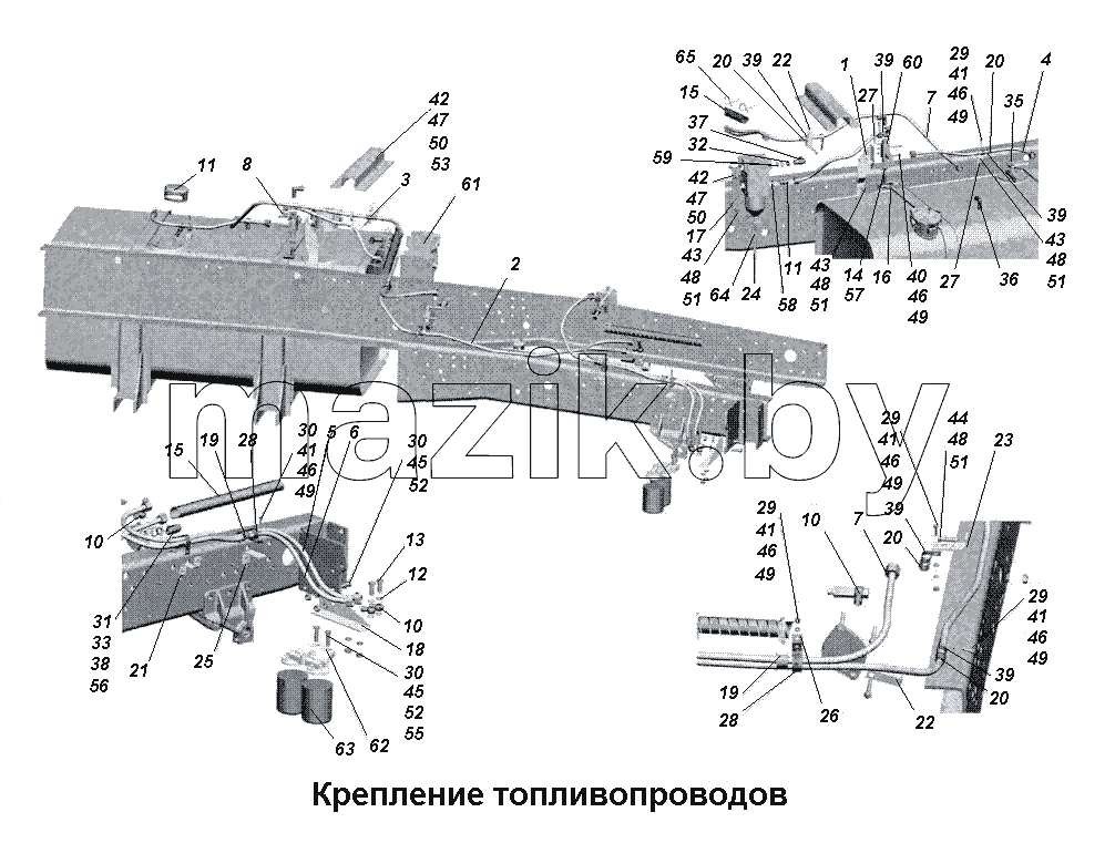 Крепление топливопроводов