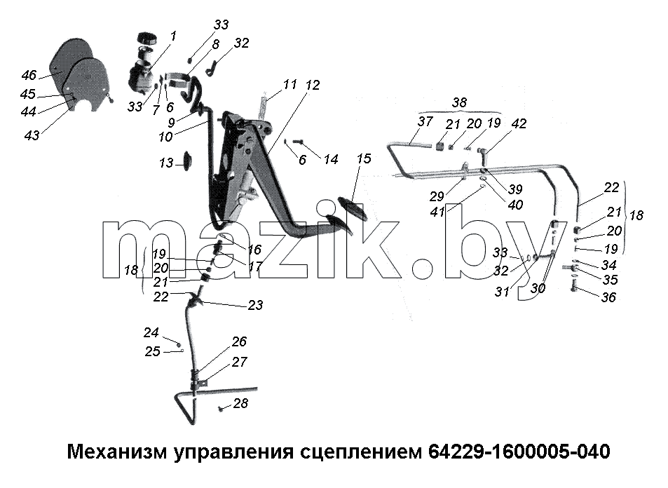 Механизм управления сцеплением 64229-1600005-040