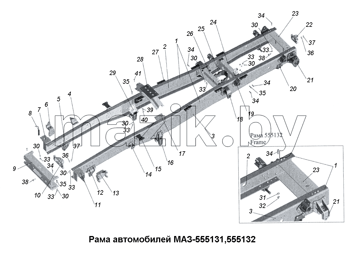 Рама автомобилей МАЗ-555131, 555132