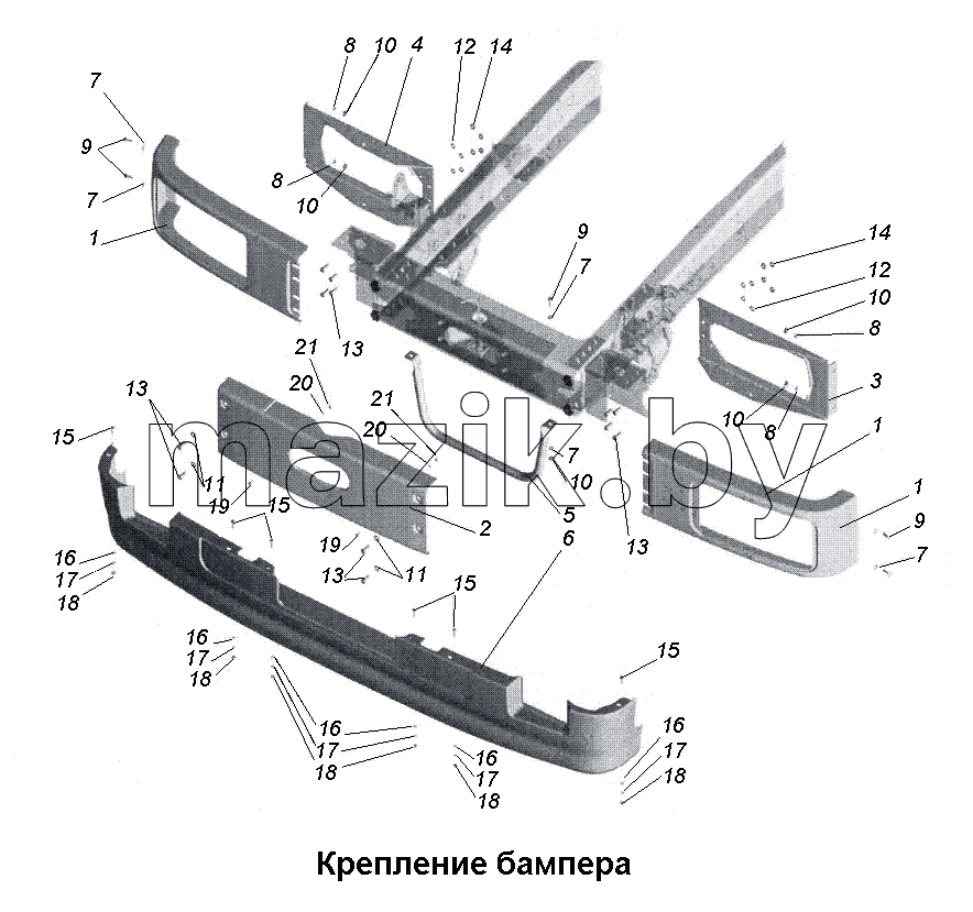 Крепление бампера