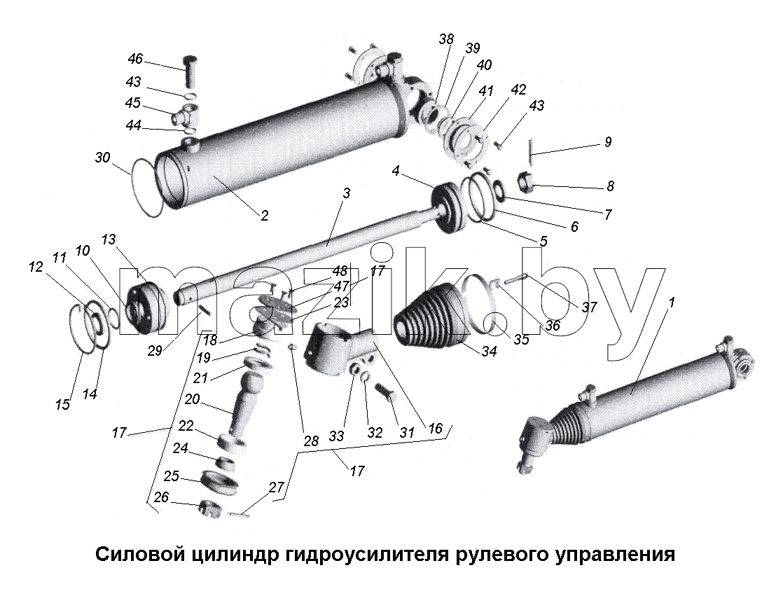 Силовой цилиндр гидроусилителя рулевого управления