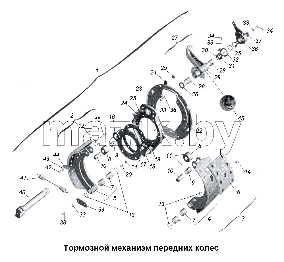 Тормозной механизм передних колес