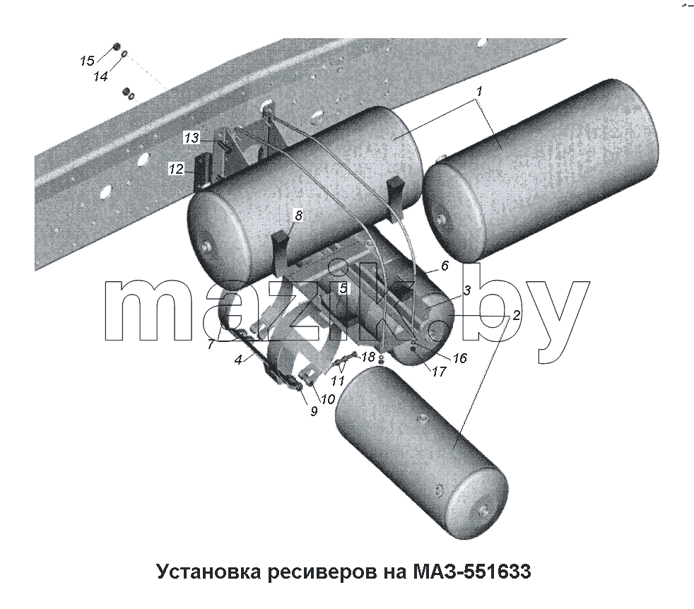Установка ресиверов МАЗ-551633