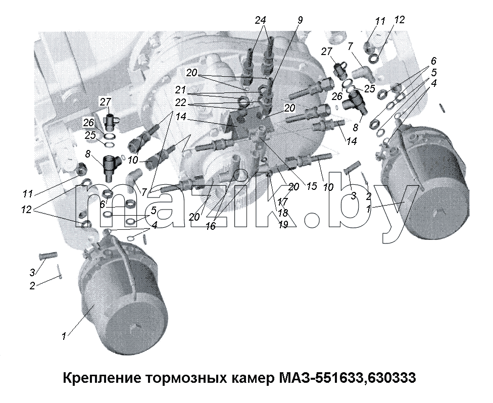 Крепление тормозных камер МАЗ-551633, 630333