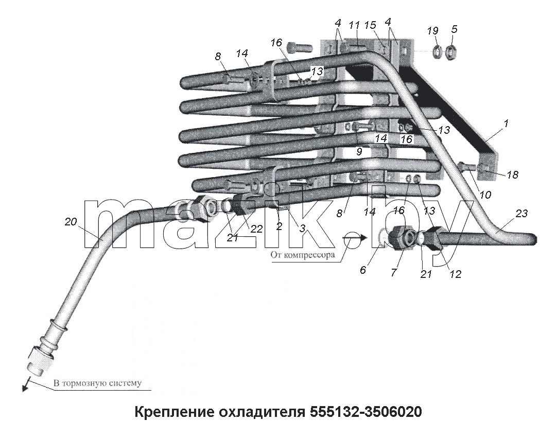 Крепление охладителя 555132-3506020