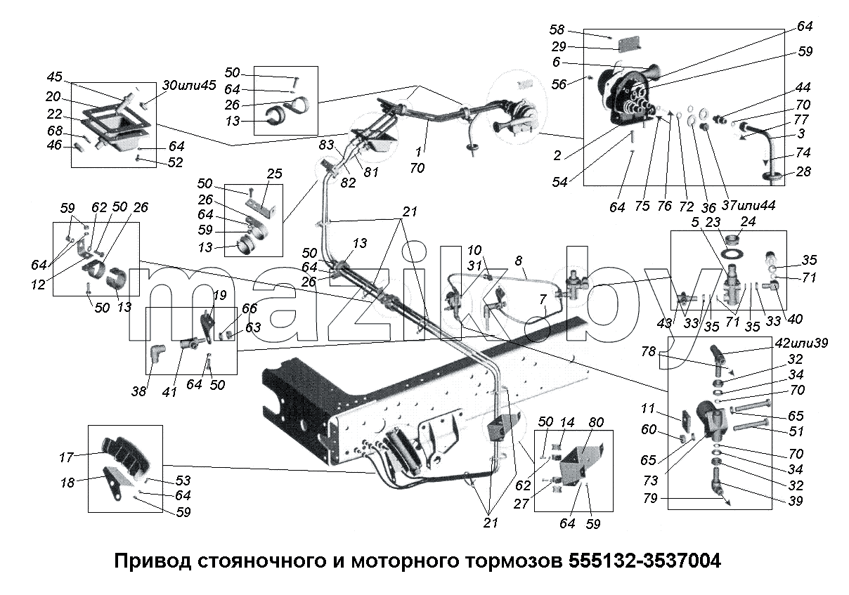 К заслонке моторного тормоза