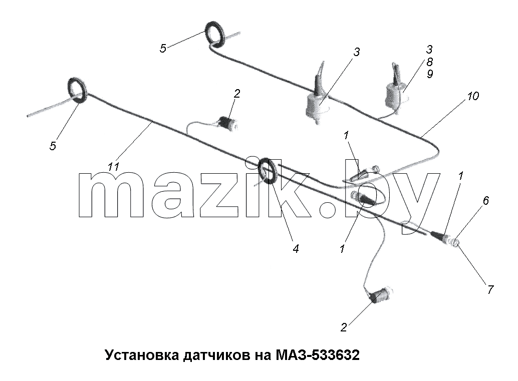 Установка датчиков на МАЗ-533632