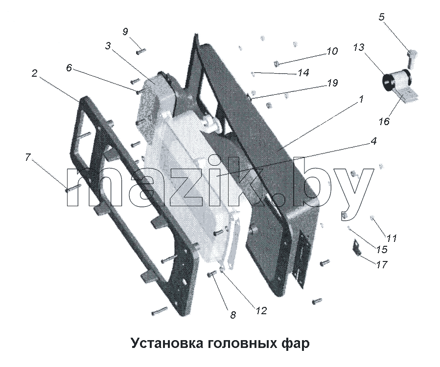 Установка головных фар