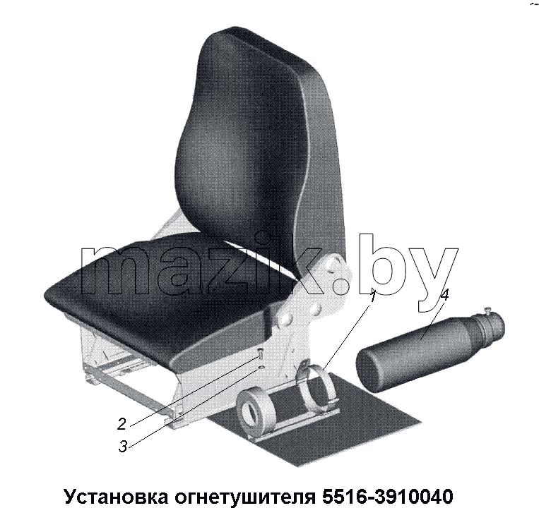 Установка огнетушителя 5516-3910040