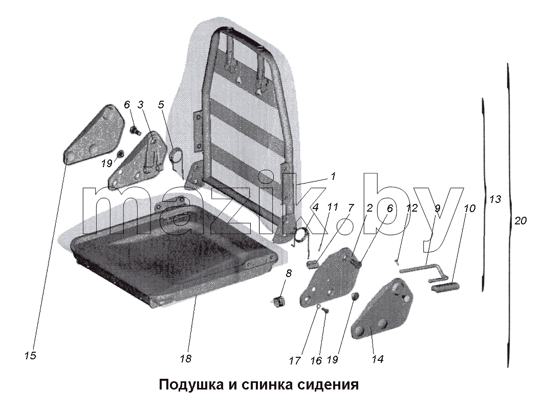 Подушка и спинка сидения