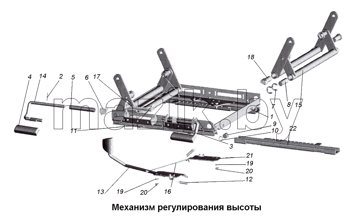 Механизм регулирования высоты