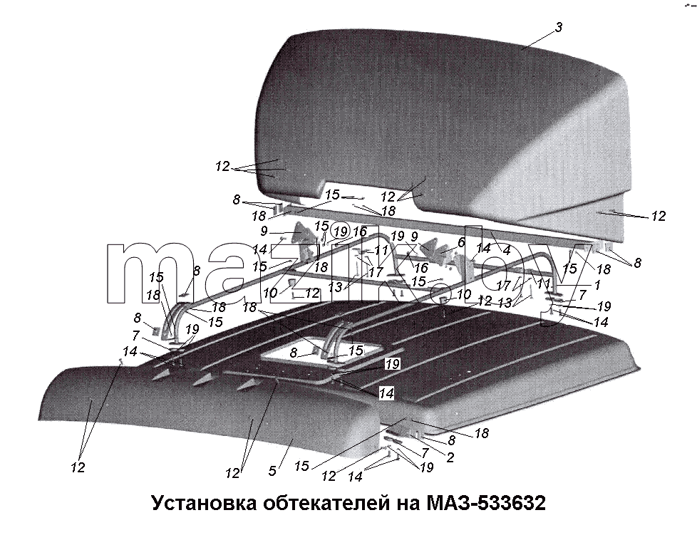 Установка обтекателей на МАЗ-533632