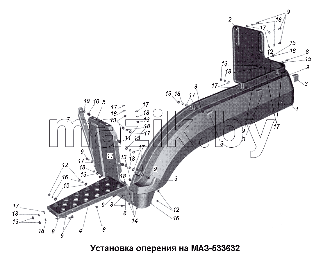 Установка оперения на МАЗ-533632