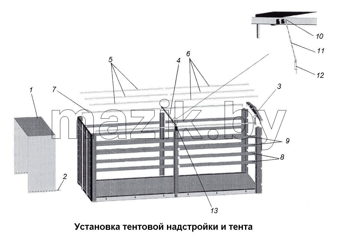 Установка тентовой надстройки и тента