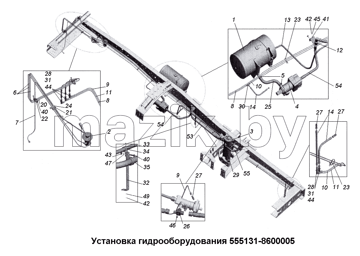 Установка гидрооборудования 555131-8600005