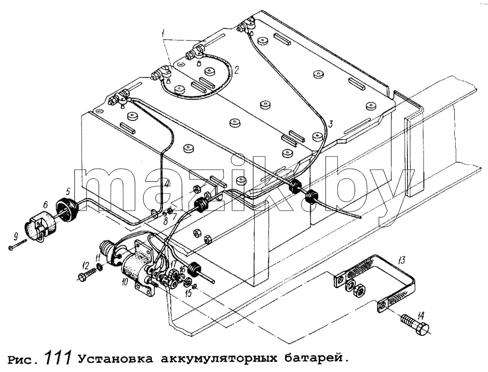 Крепление аккумуляторного ящика