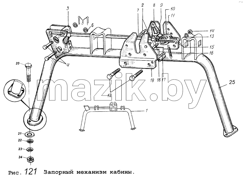 Запорный механизм кабины