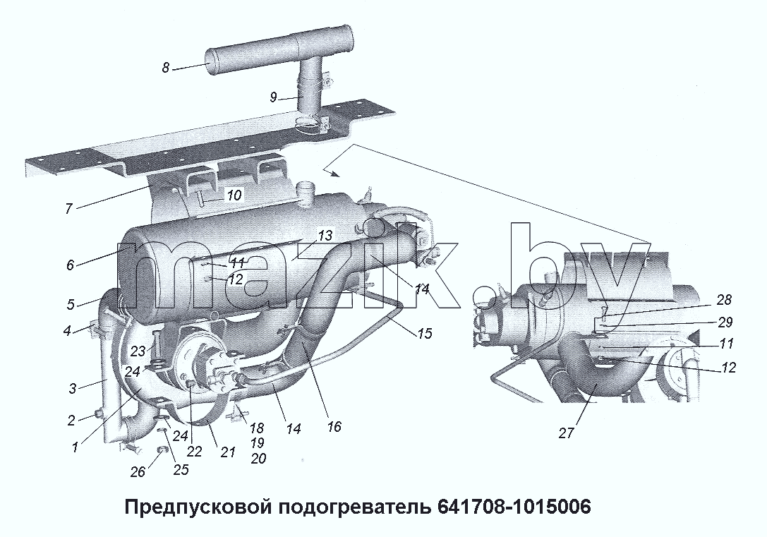 Предпусковой подогреватель 641708-1015006