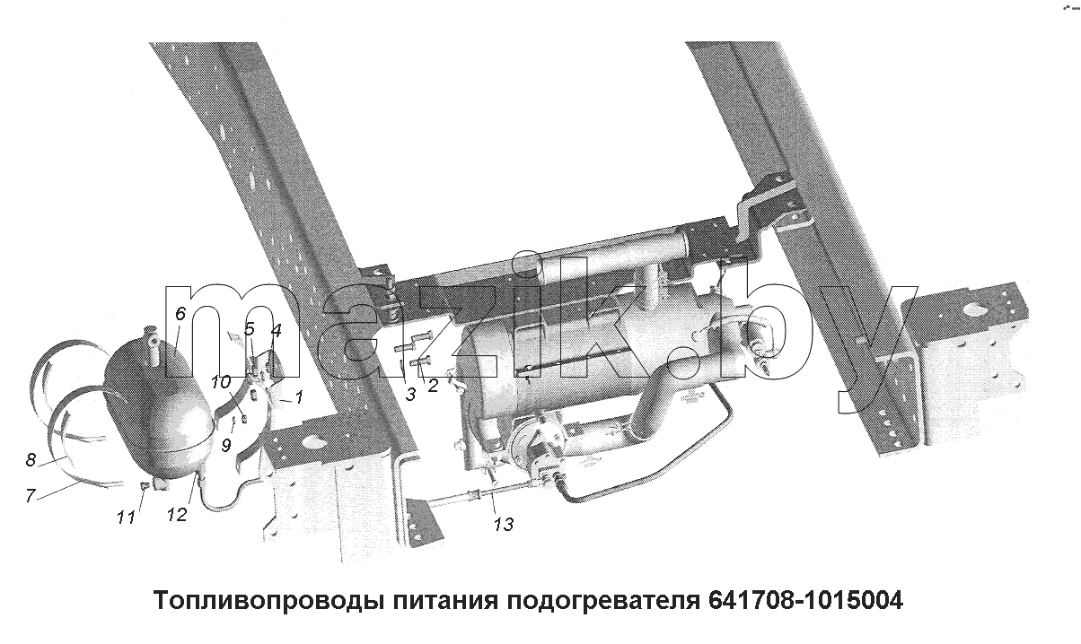 Топливопроводы питания подогревателя 641708-1015004