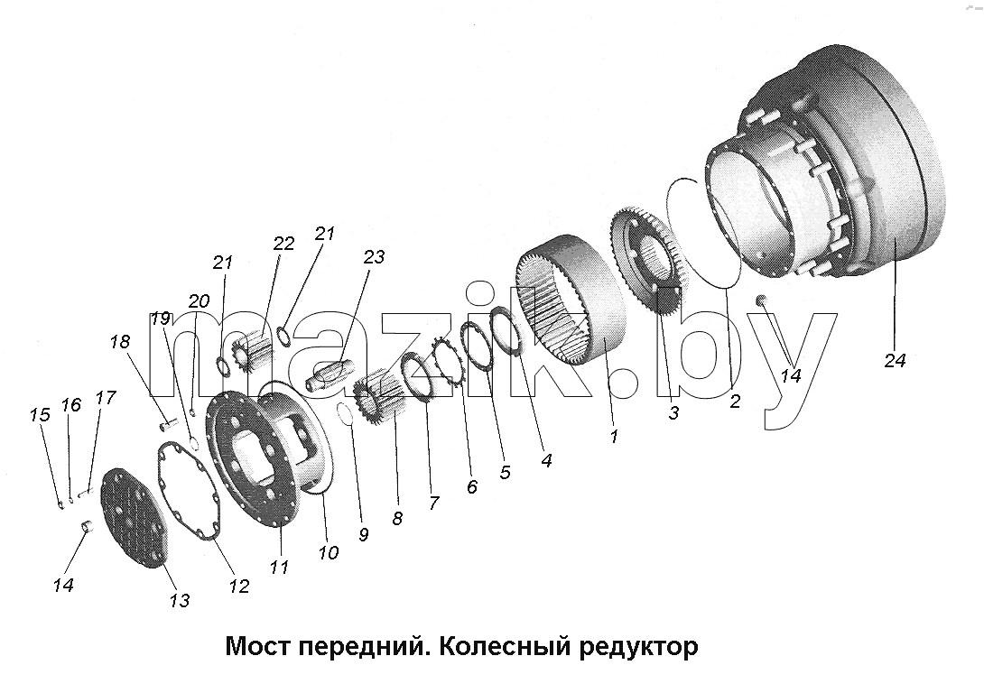 Мост передний. Колесный редуктор