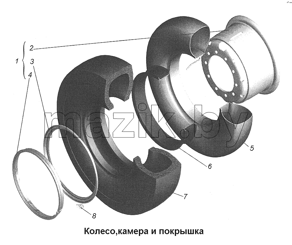 Колесо, камера и покрышка