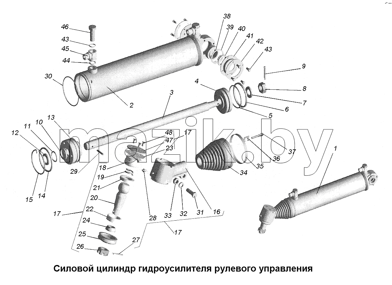 Силовой цилиндр гидроусилителя рулевого управления