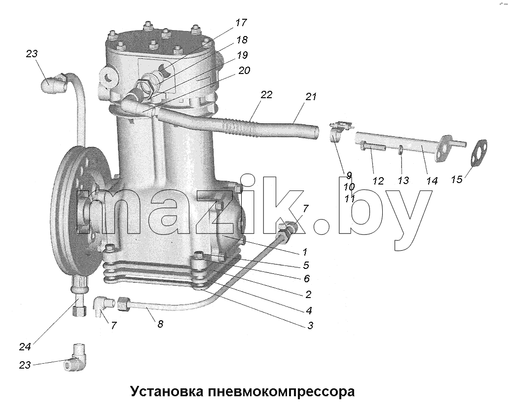 Установка пневмокомпрессора