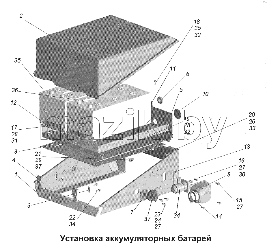 Установка аккумуляторных батарей