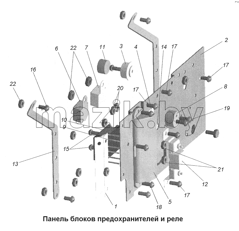 Панель блоков предохранителей и реле