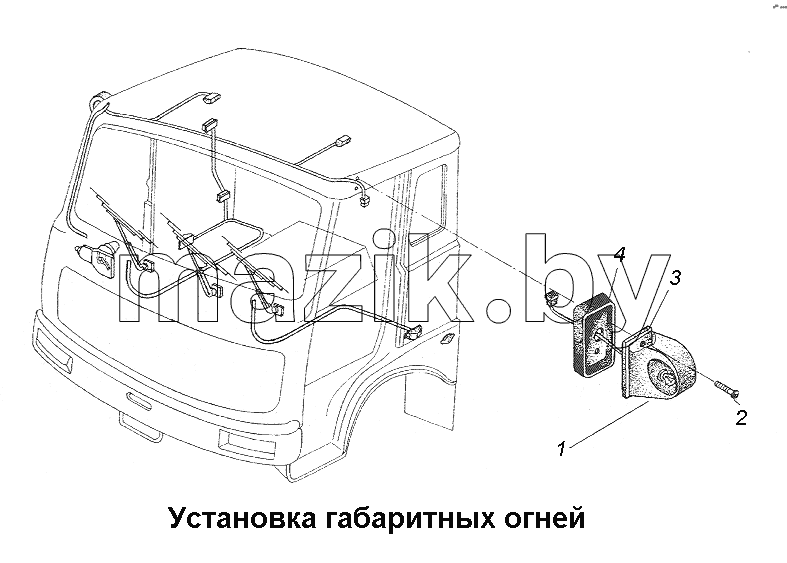 Установка габаритных огней